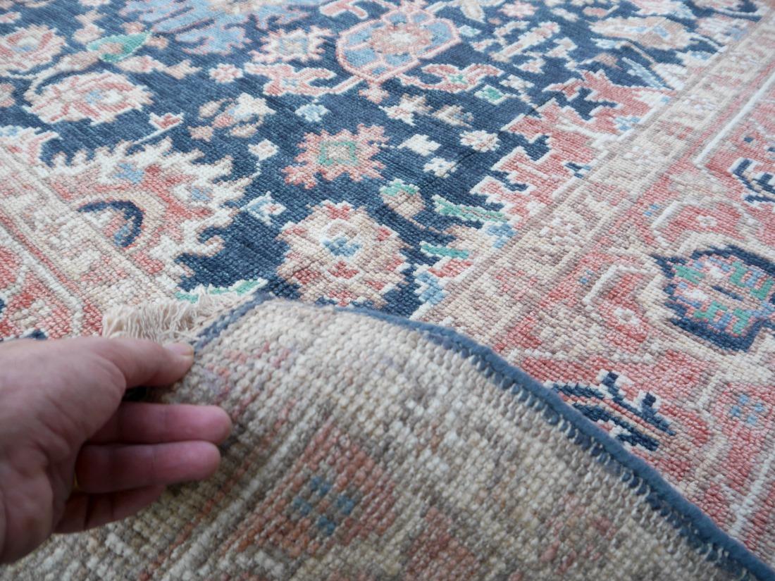 Heriz Rug Hand Knotted Low Wool Pile Vintage Look Djoharian Collection For Sale 7