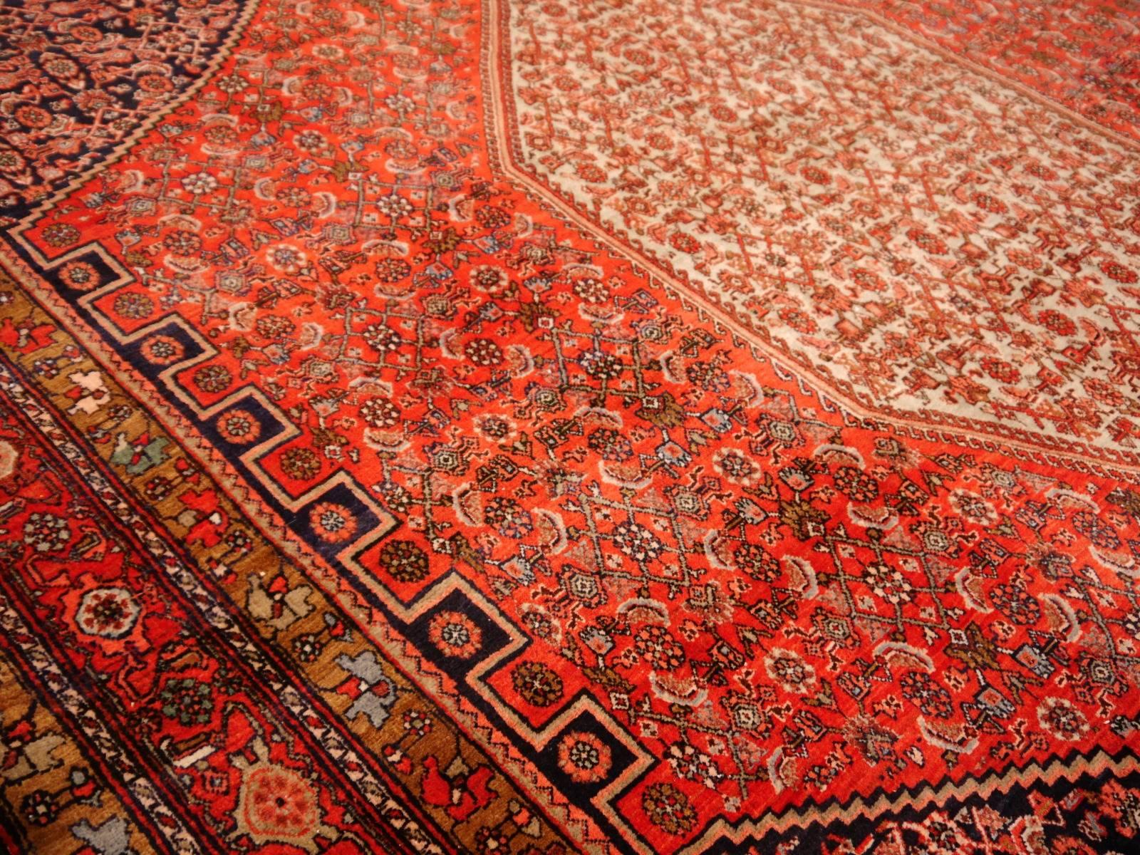 Hand-Knotted Midcentury Vintage Persian Bidjar Rug