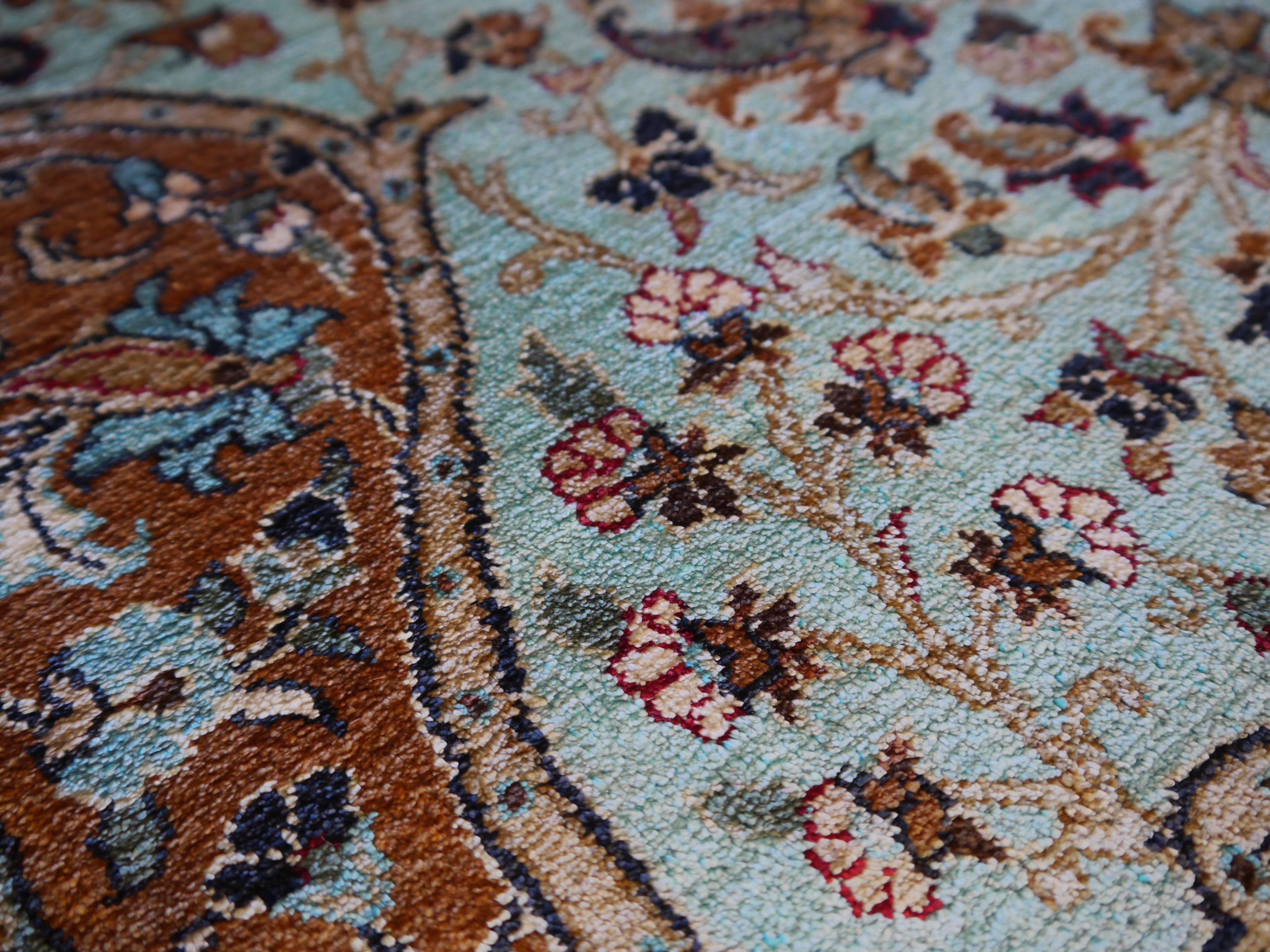 Fine Vintage Persian Qum Silk Rug 1