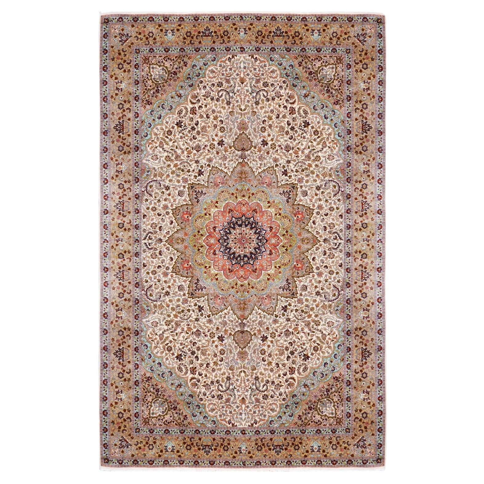 Tapis de sol Hereke Tapis turc de format palais  17 x 11 ft noué à la main taille de la pièce