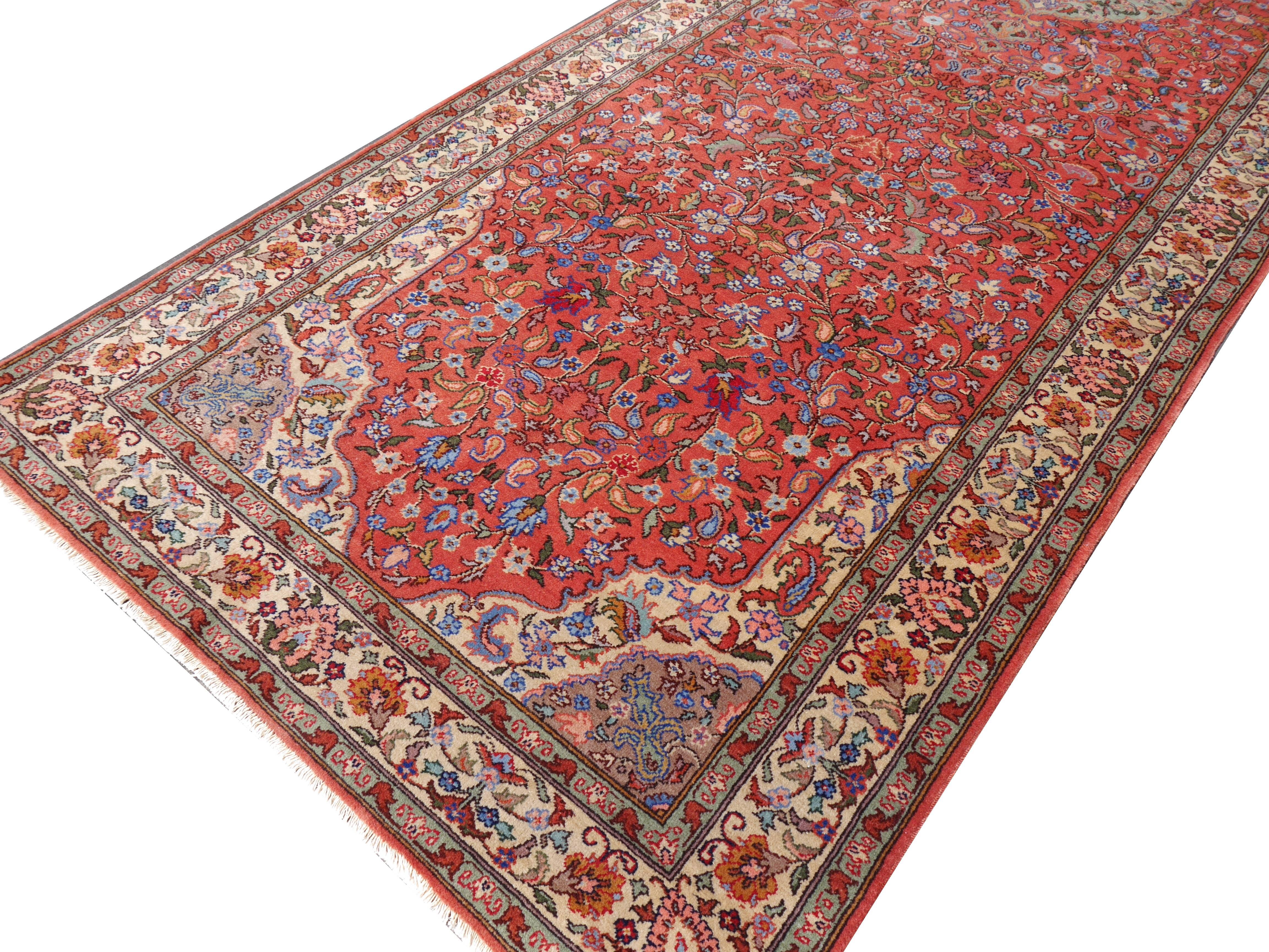 Romanian Large European Hand-Knotted Vintage Rug with Tabriz Design For Sale