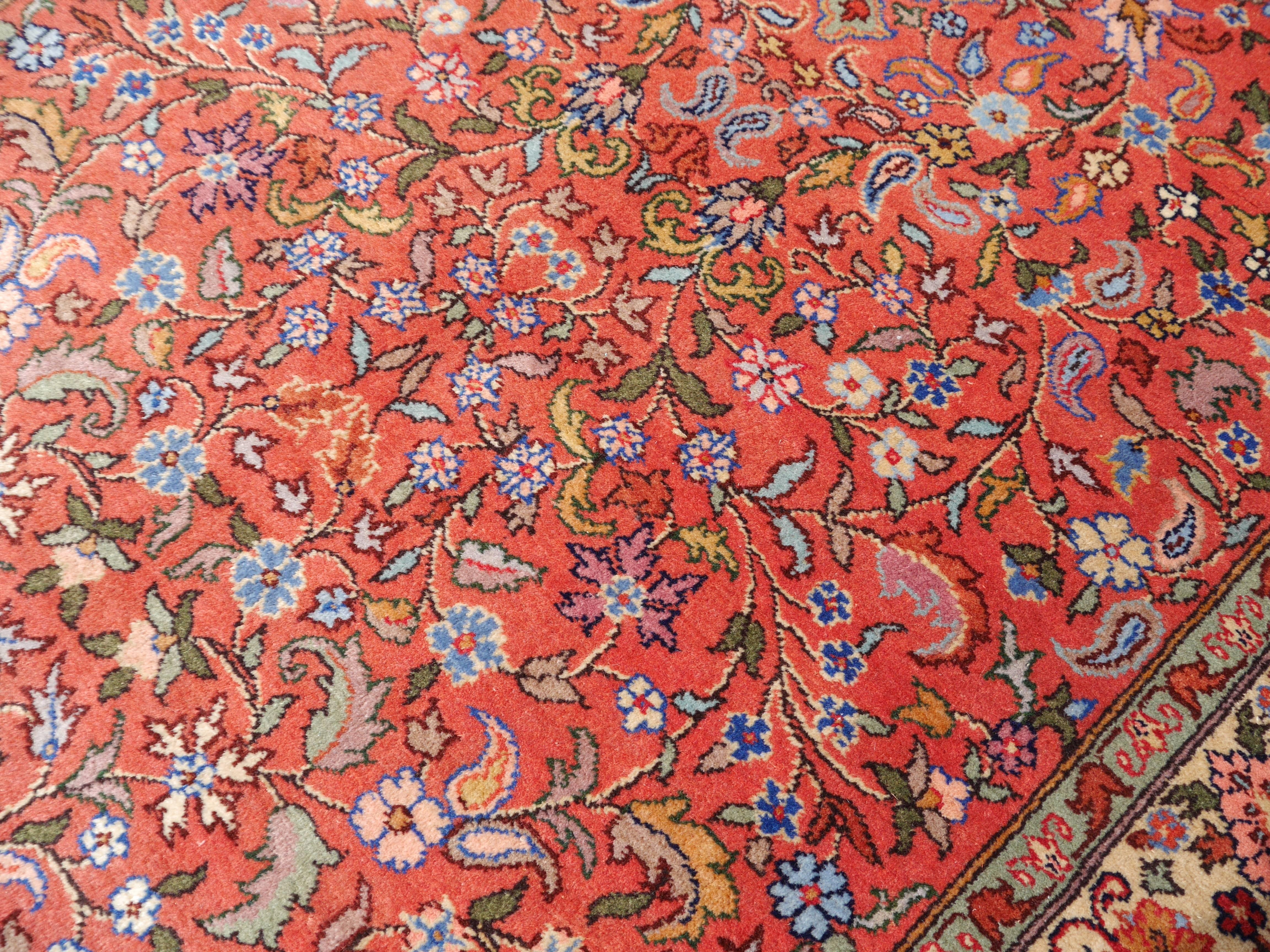20th Century Large European Hand-Knotted Vintage Rug with Tabriz Design For Sale