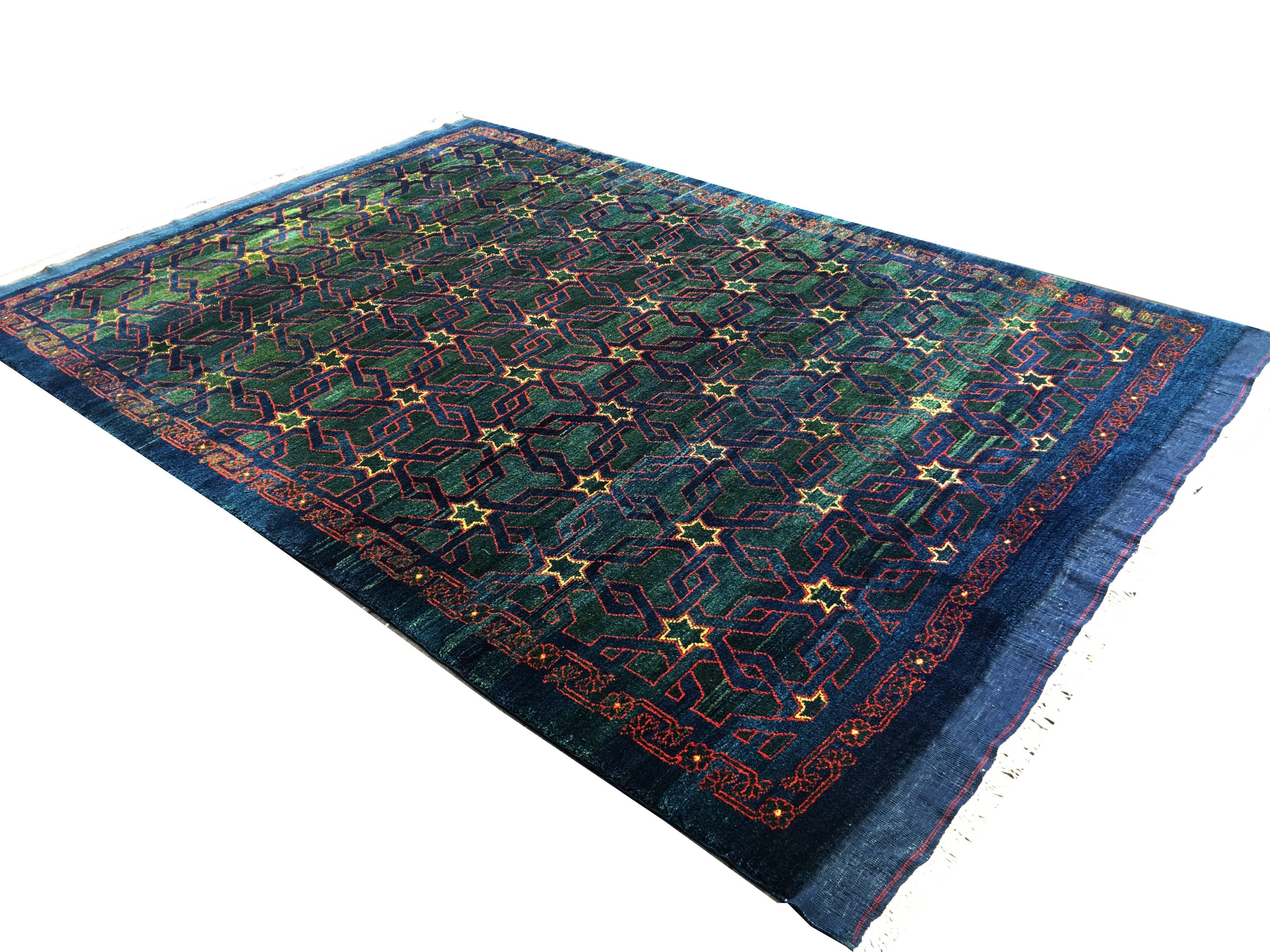 Turkish Bergama Star Rug, Vintage Rug with Natural Dyes and Mohair Wool 1