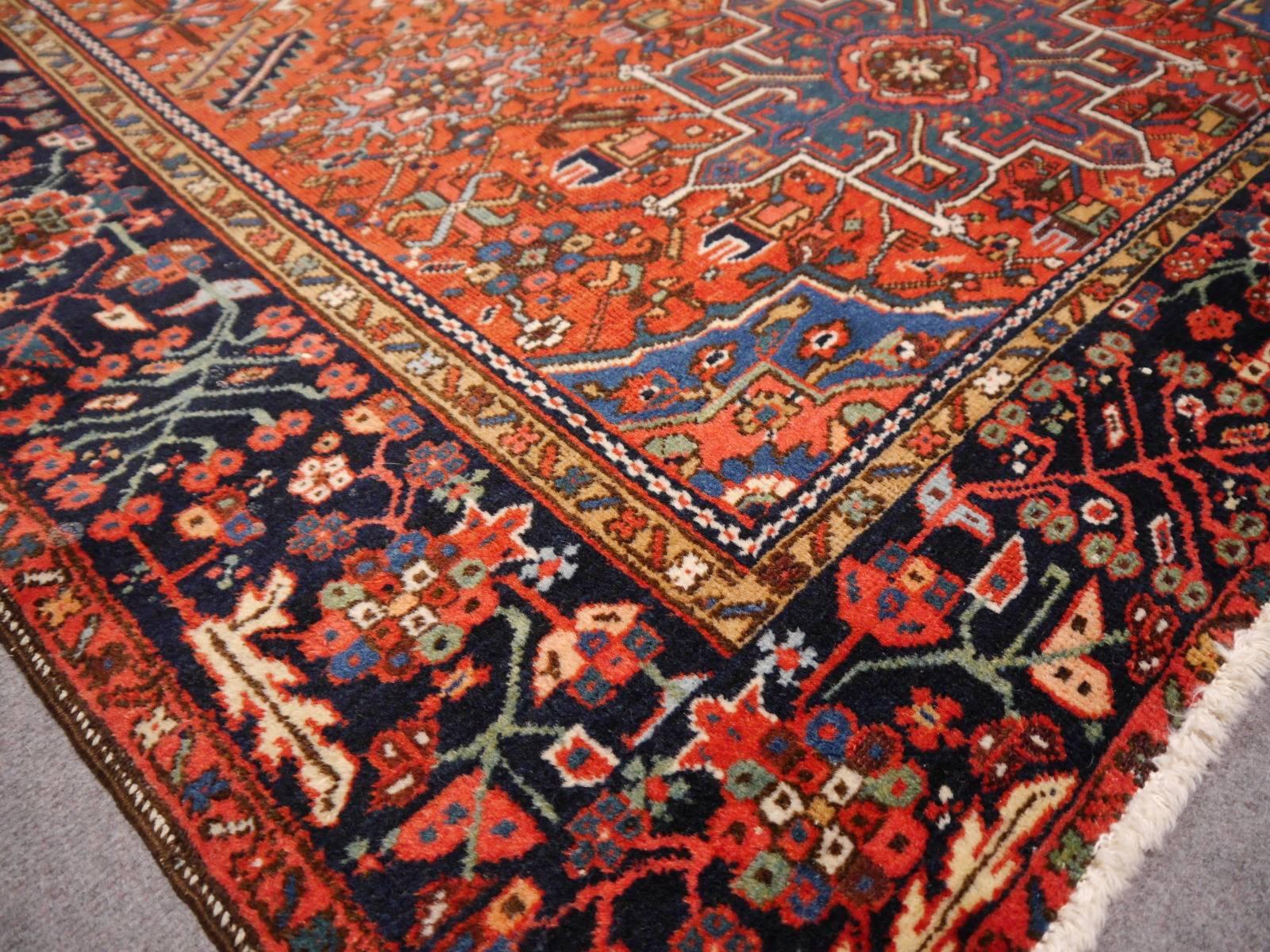 Beautiful semi antique Azeri rug from the Caucasus Area west of the caspian sea. Good condition with low pile.