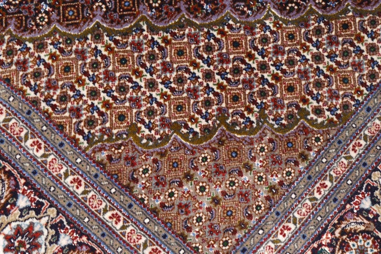 Black Persian Rug Tabriz Mahi Wool And Silk Carpet For At 1stdibs Black Persian Rug Tabriz Mahi Wool And Silk Carpet For 2