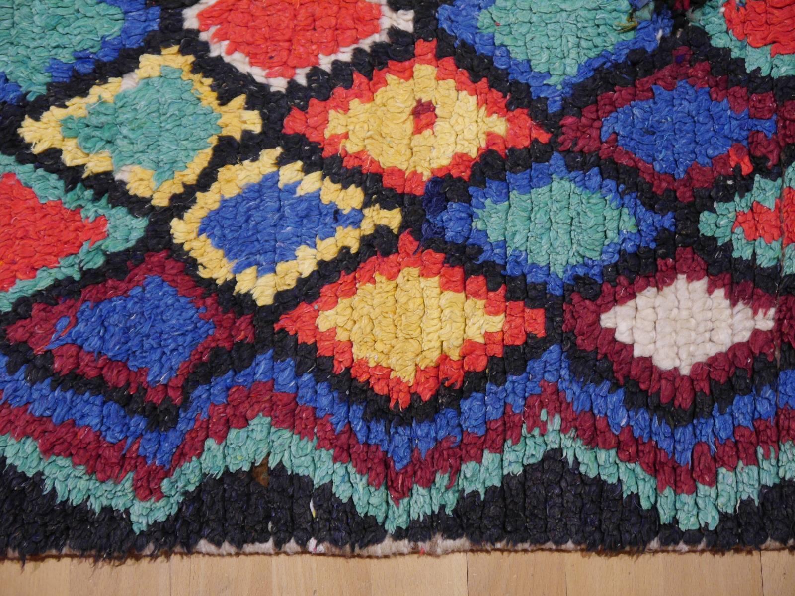 Vintage North African Moroccan Azilal bifurcated Berber Rug For Sale 3