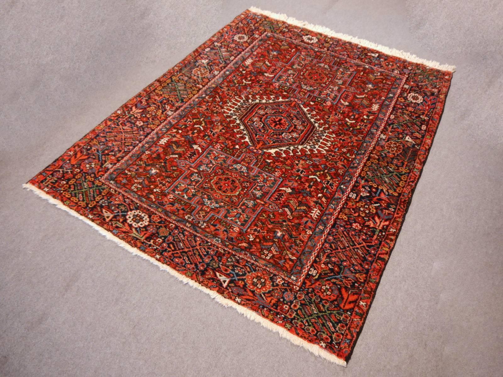 20th Century Antique Rug in Brown and Blue very good condition For Sale