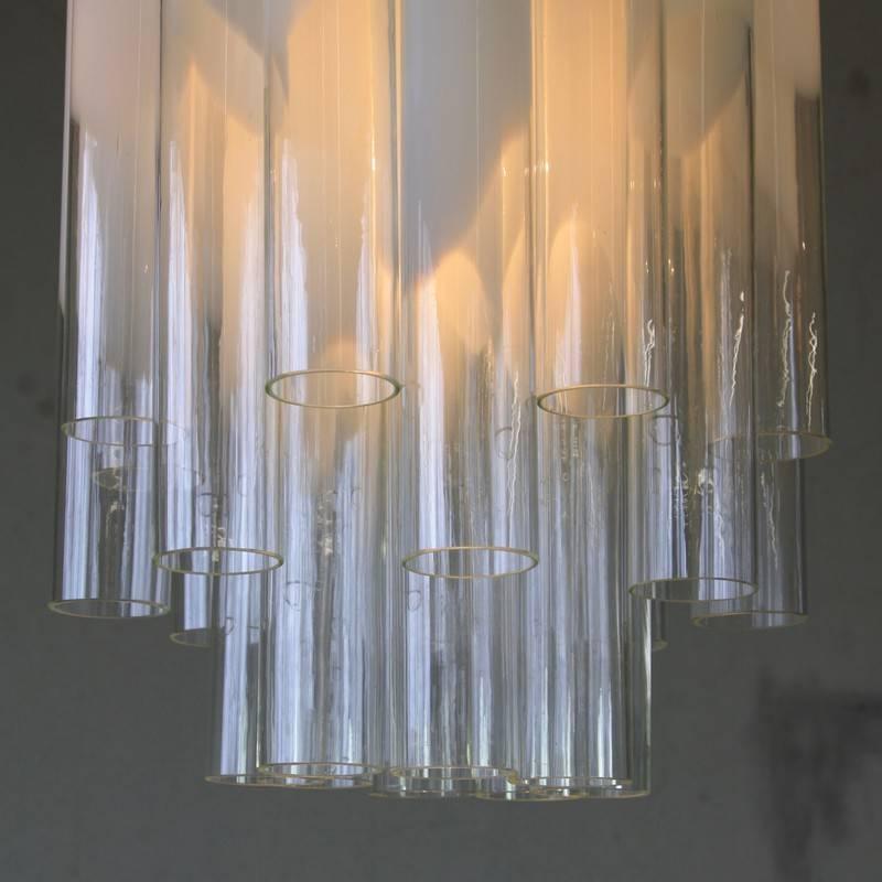 Modern Mazzega Ceiling Lamp with Glass Tubes, Italy For Sale