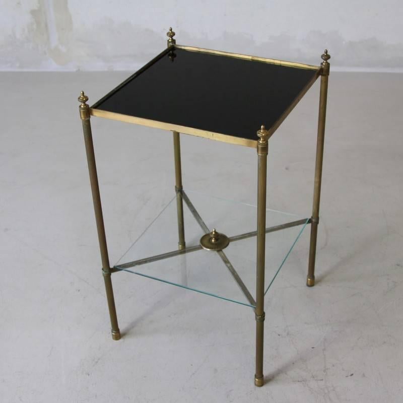 French Pair of Brass Side Tables, 1960s