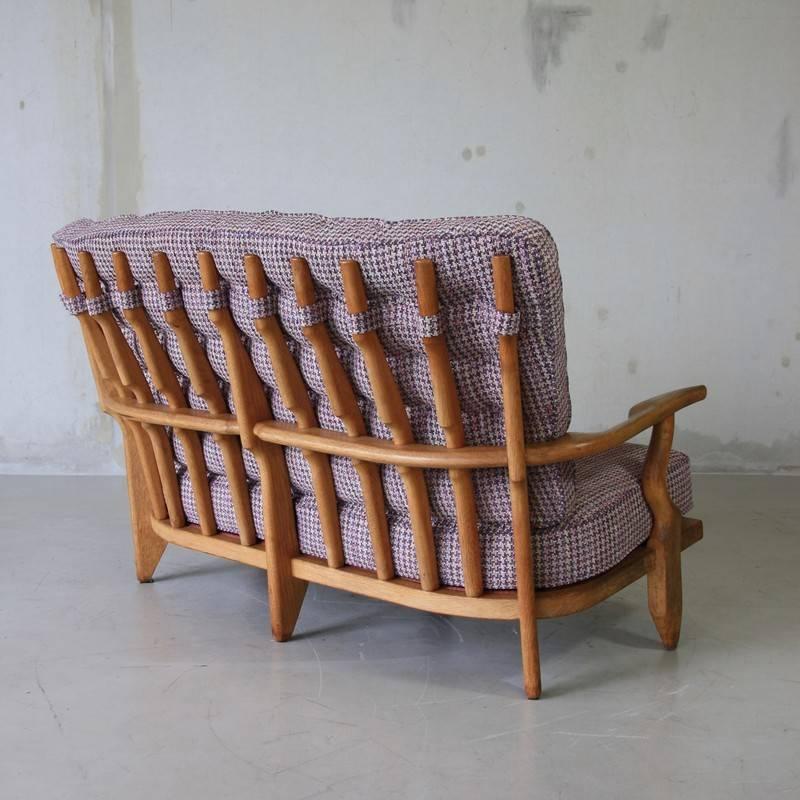 Mid-20th Century Two-Seat Sofa by Guillerme & Chambron, 1950s For Sale