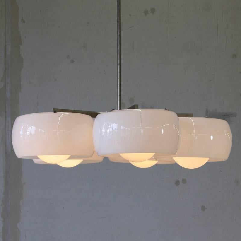 Modern Five Shade Ceiling Lamp Designed by Vico Magistretti, 1961