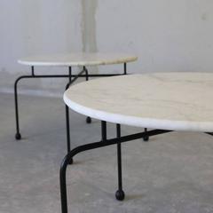 Pair of French Marble Side Tables, 1950s