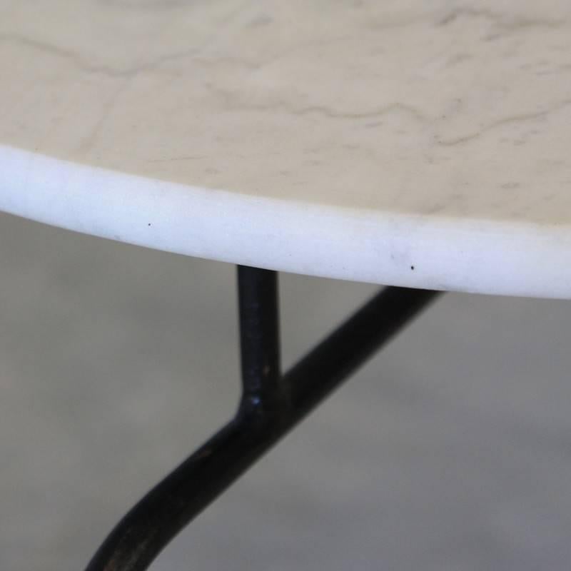 Modern Pair of French Marble Side Tables, 1950s For Sale