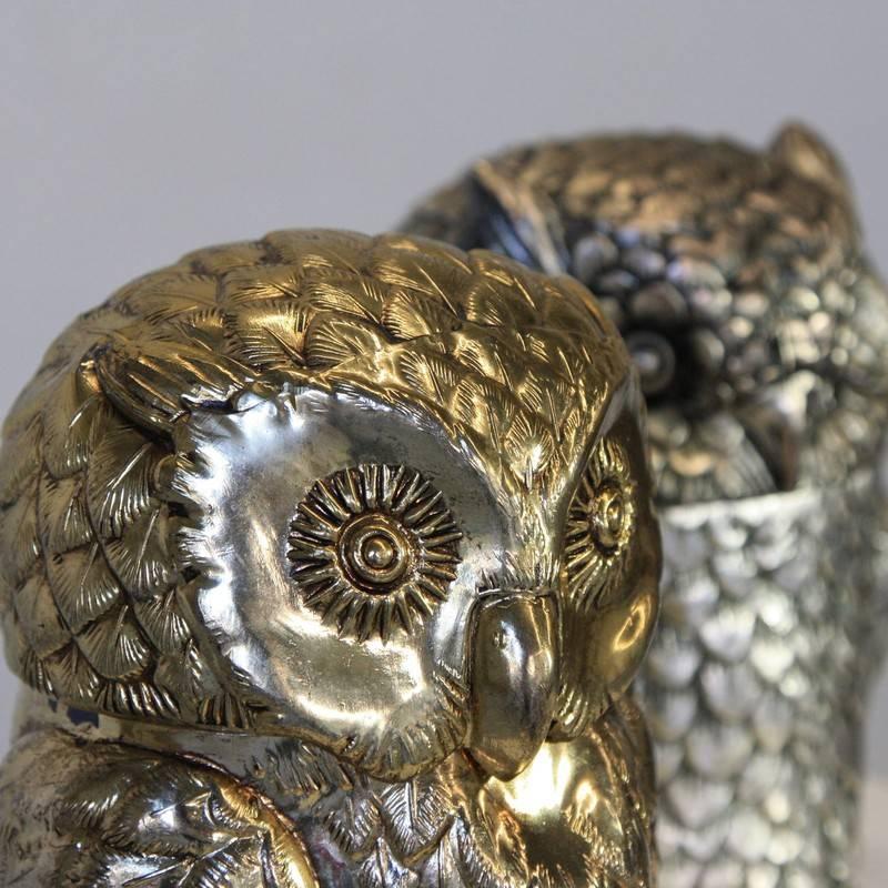 A selection of gilt Owles designed by Mauro Manetti, Italy, 1960s.

Stamped 'MM' on the underside.
