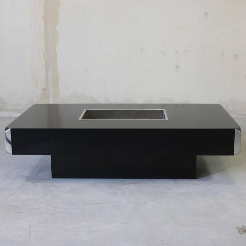 Modern Willy Rizzo Coffee Table 'Black', 1970s