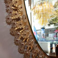 Large Illuminated Oval Mirror with Petals, 1960s Enquire/Purchase Large Il