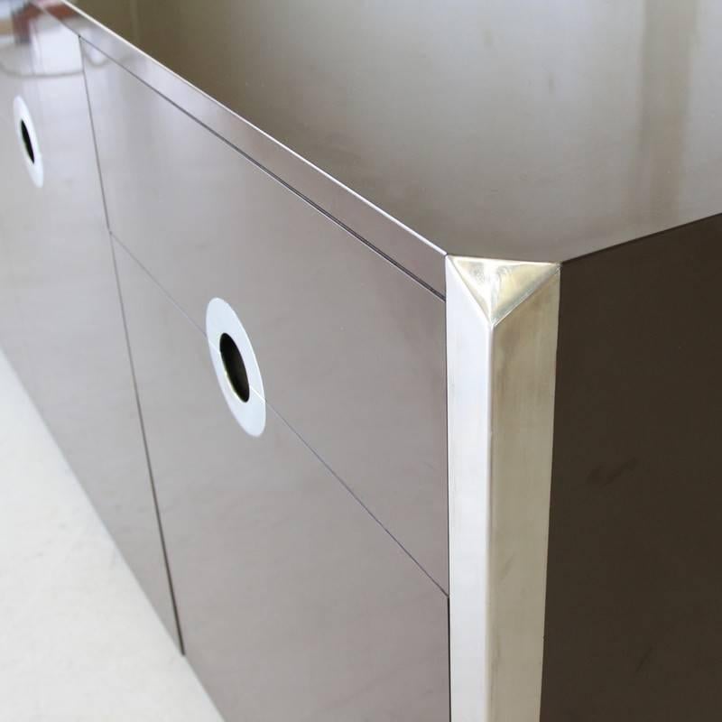 Modern Three-Door Sideboard by Mario Sabot, in the style of Willy Rizzo, 1972 For Sale