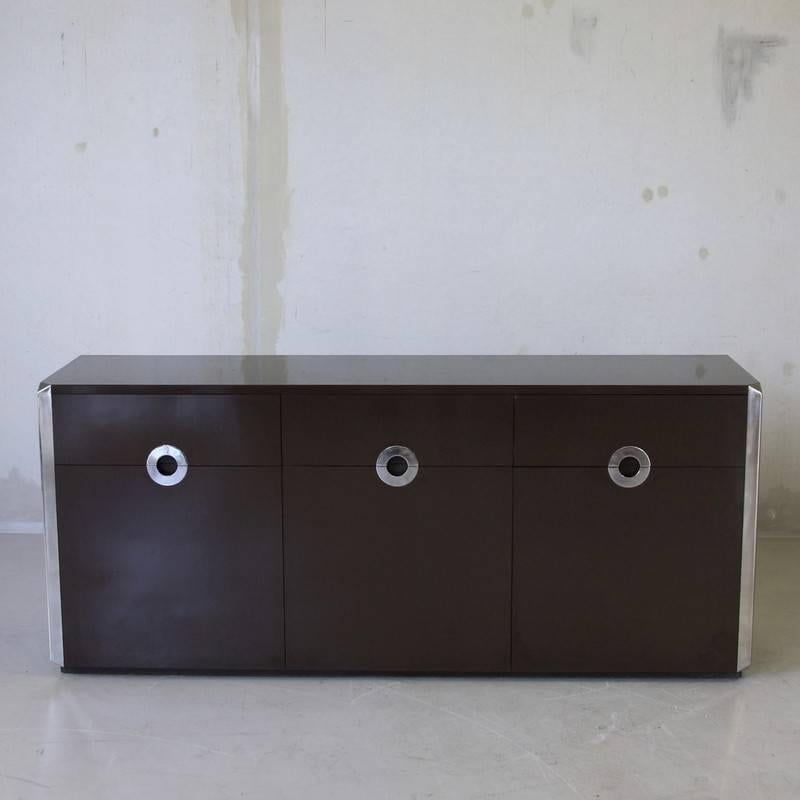 Three-Door Sideboard by Mario Sabot, in the style of Willy Rizzo, 1972 In Excellent Condition For Sale In Berlin, DE