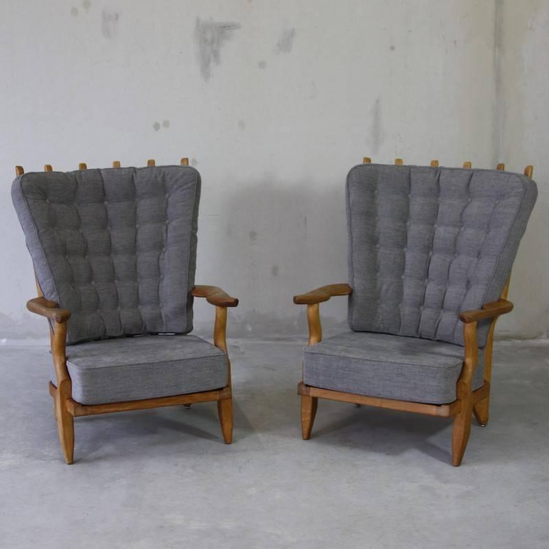 Pair of Armchairs by Guillerme & Chambron, 1950s 2