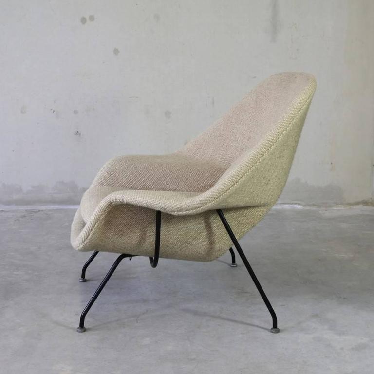 Original Eero Saarinen Womb Chair and Foot Stool, Knoll circa 1970 at