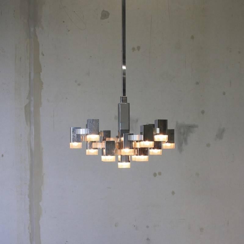 European Hanging Lamp by Gaetano Sciolari '17 Lights', 1960s