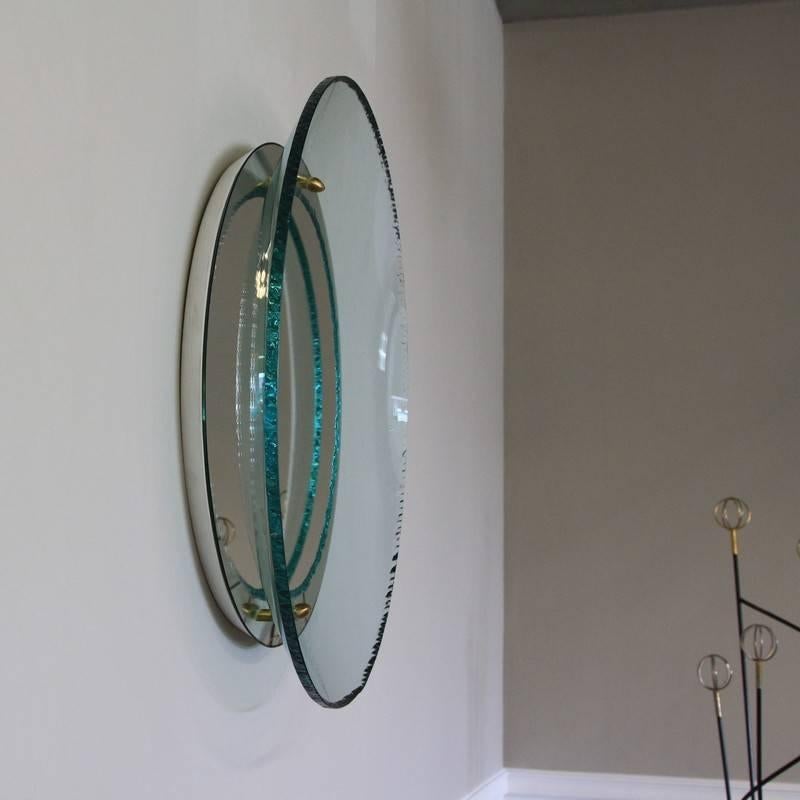 Round Glass Mirror by Studio Rida In Excellent Condition For Sale In Berlin, DE