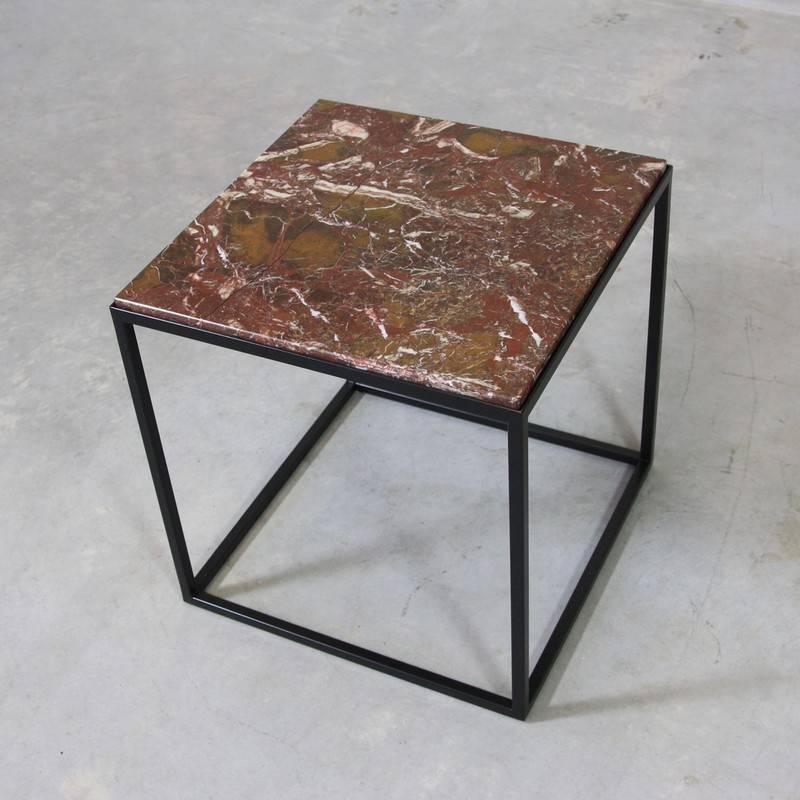 European Pair of Contemporary Marble Side Tables For Sale