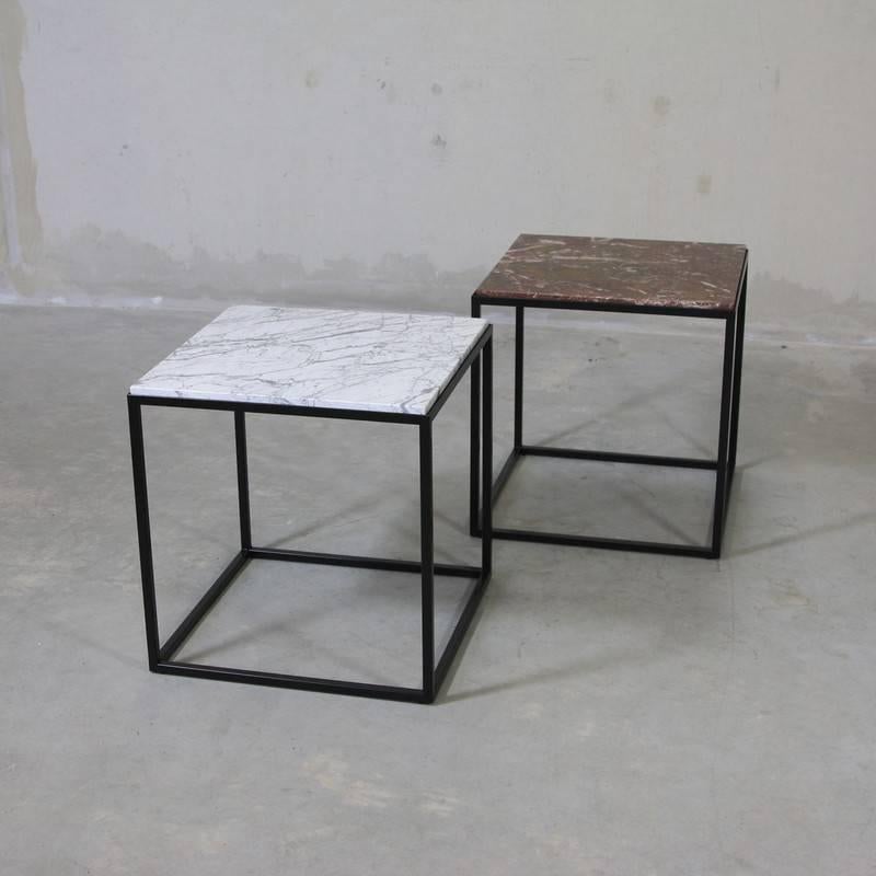 Pair of Contemporary Marble Side Tables For Sale 2