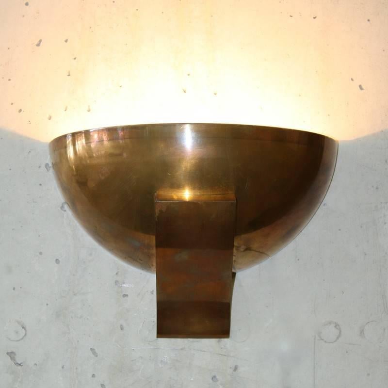 Modern Pair of Vintage Brass Wall Sconces For Sale