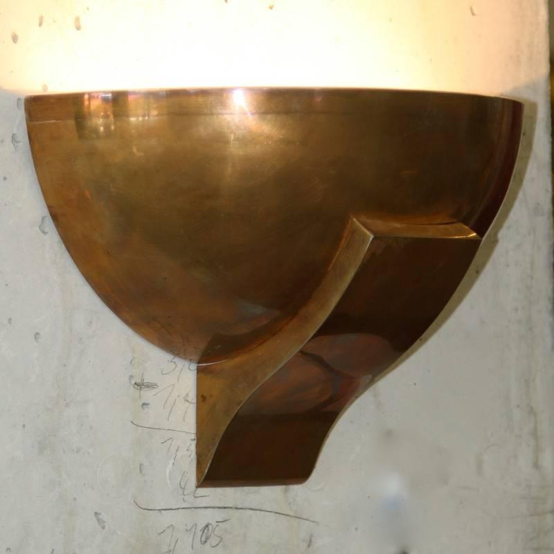 European Pair of Vintage Brass Wall Sconces For Sale