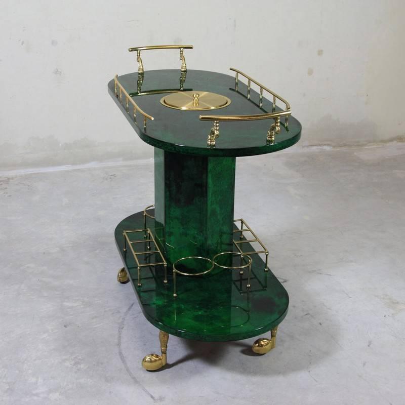 Mid-20th Century Aldo Tura 1960s Trolley with Ice Basket