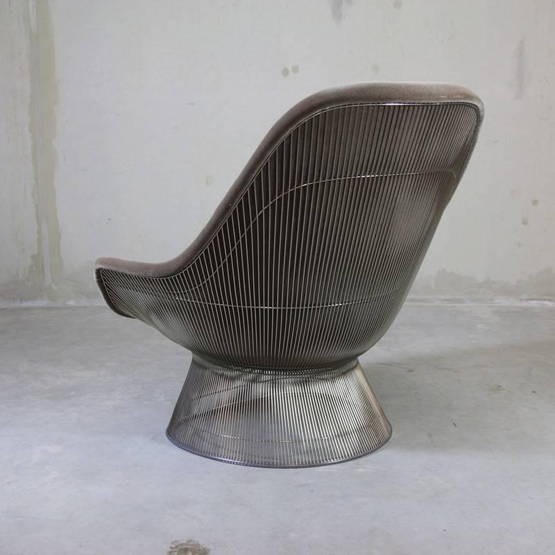 Warren Platter Lounge Chair Velvet, Knoll International For Sale 3