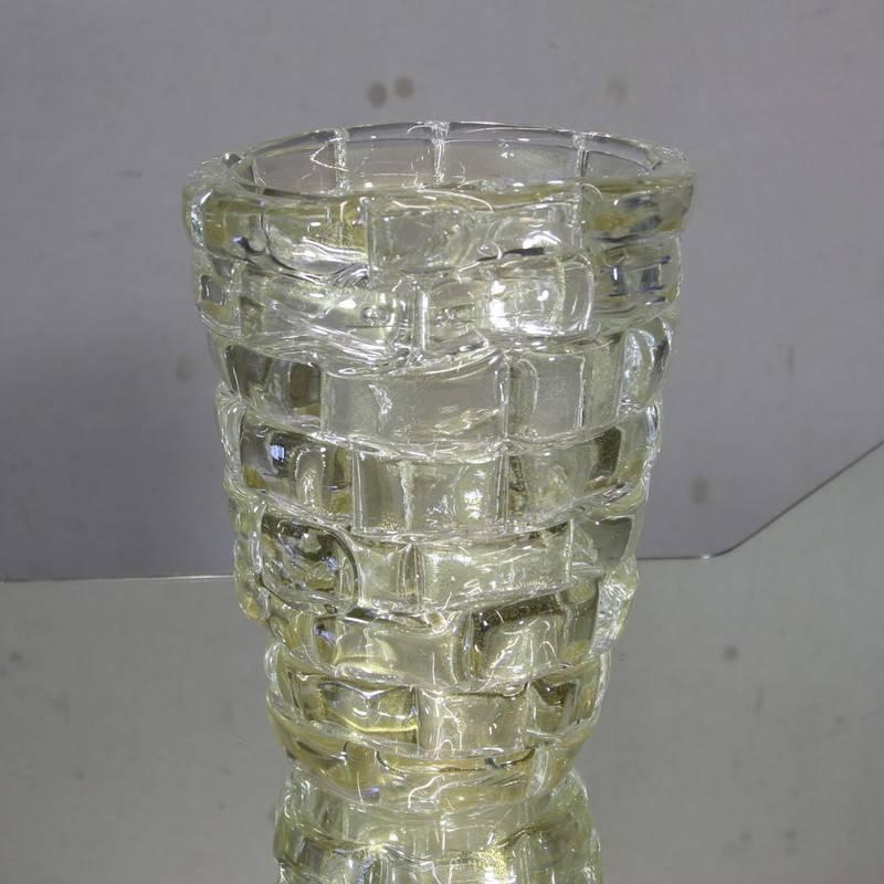 Italian Murano Glass Vase, Italy 'Clear'