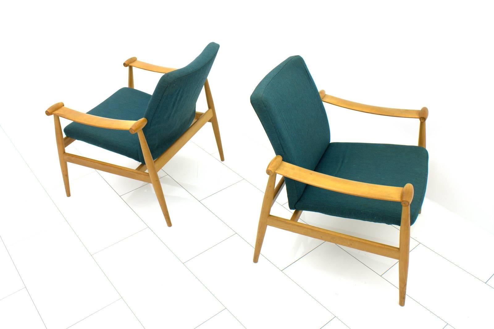 Pair of Finn Juhl Spade Lounge Chairs FD 133, Denmark, 1954, France & Sons In Good Condition In Frankfurt / Dreieich, DE