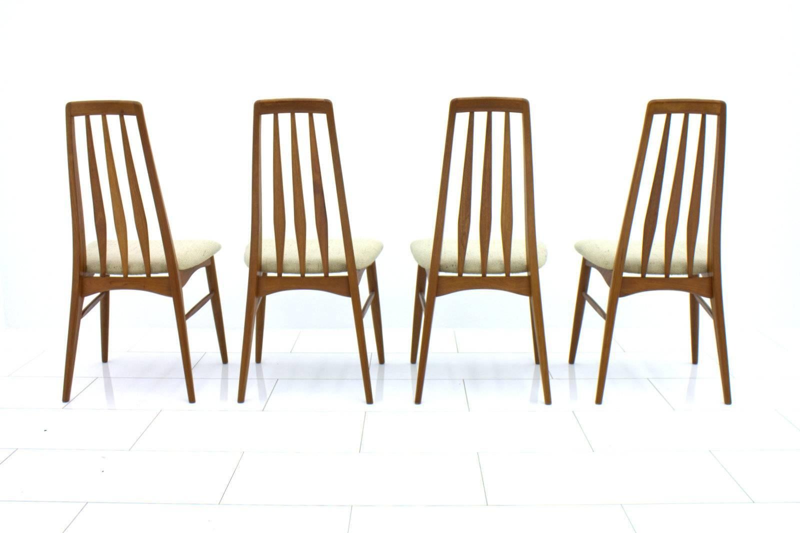 Set of Four Niels Koefoed EVA Teak Dining Chairs, Hornslet Denmark 1960s
Original wool fabric.
Excellent condition.

Worldwide shipping.