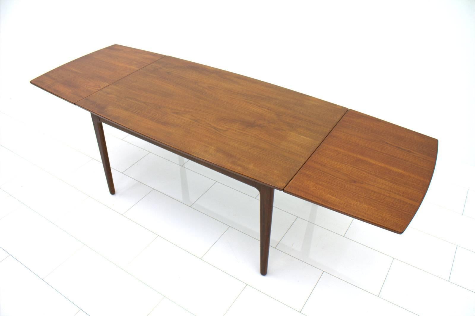Mid-20th Century Danish Teak Wood Drop Leaf Table, 1960s For Sale