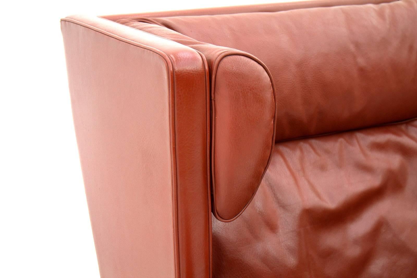 One of Two Børge Mogensen Coupe Leather Sofa, 2192, Frederica, Denmark 1971 2