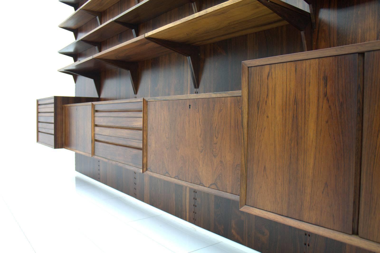 Large Rosewood Wall Unit by Poul Cadovius, Cado, Denmark, 1960s 1