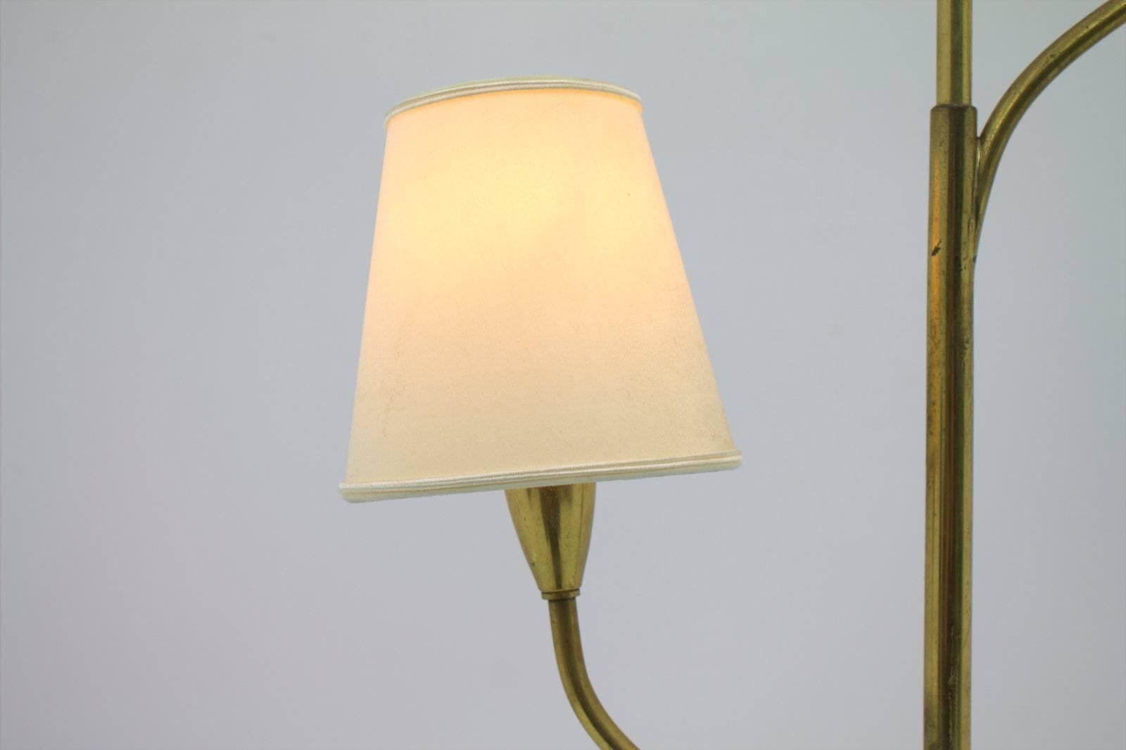 French Nice Brass Floor Lamp, France, 1950s