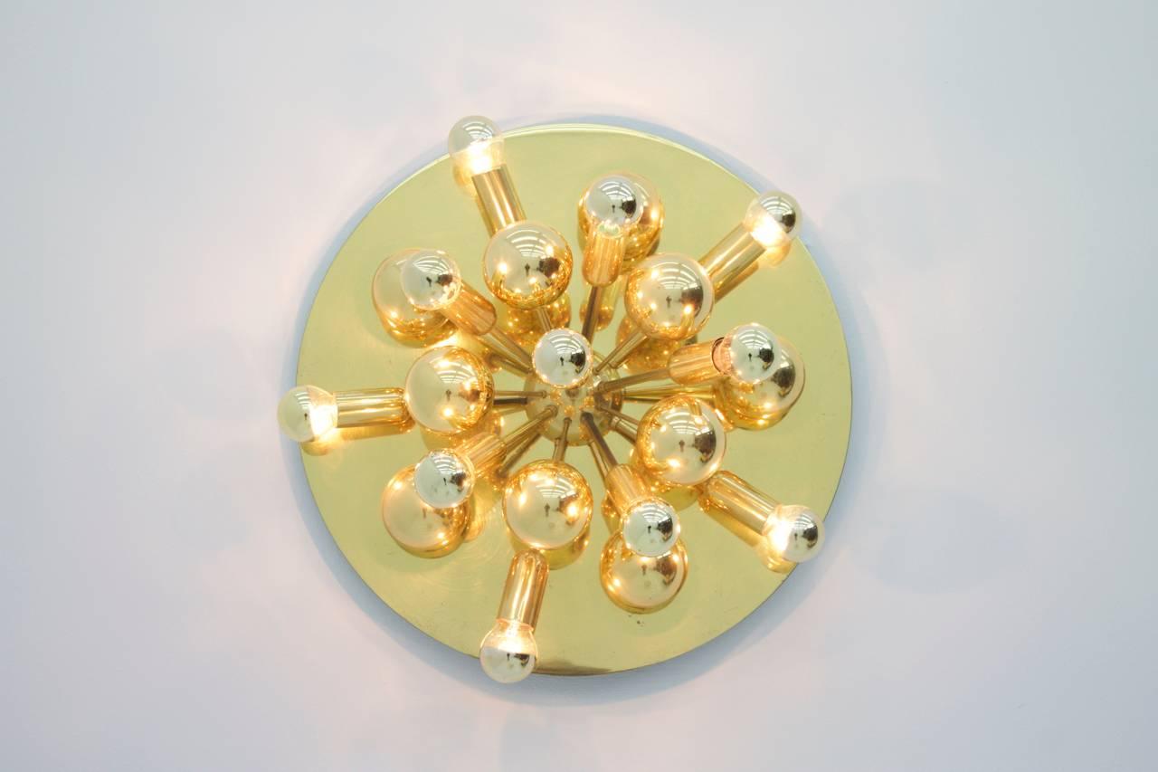 Modern Golden Sputnik Wall Sconce, Germany, 1970s For Sale