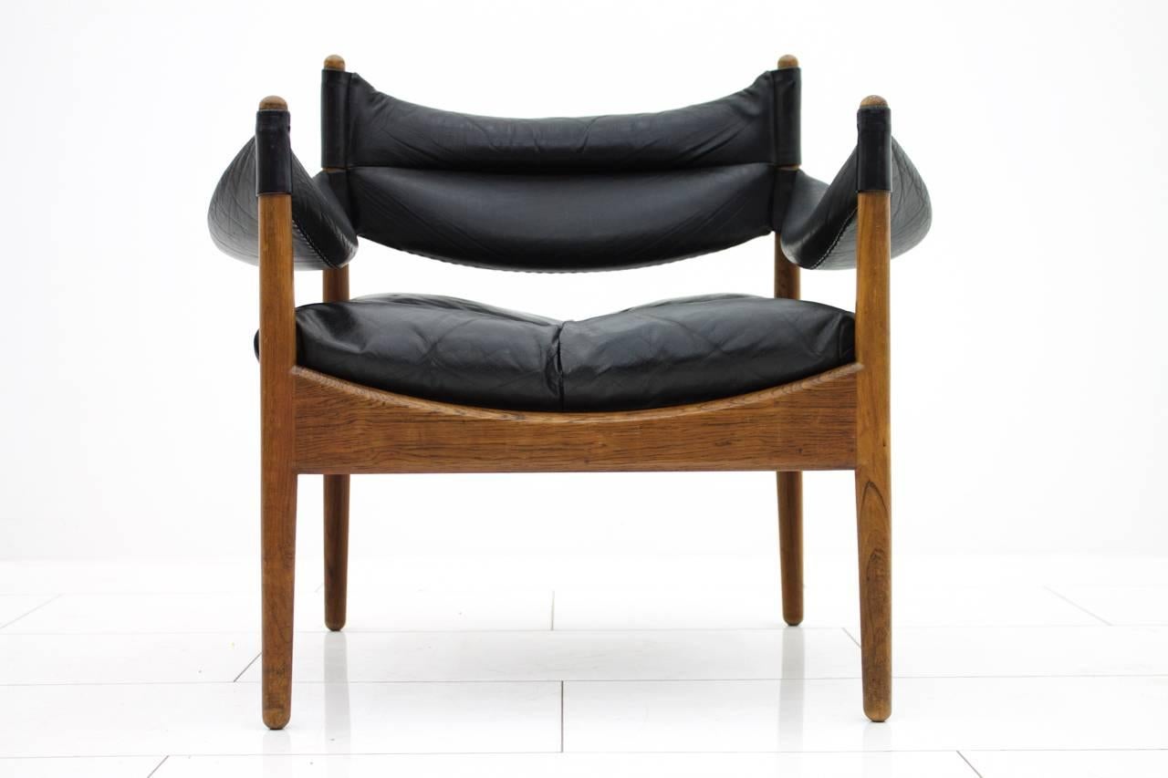 Danish Rosewood and Leather Easy Chair by Kristian Vedel, Denmark, 1963