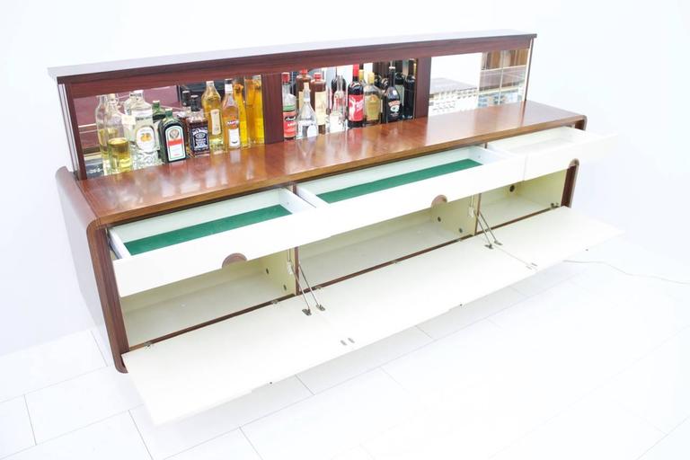 Sideboard with an Electric Mirrored Bar 1970s, James Bond 007 For Sale at 1stDibs