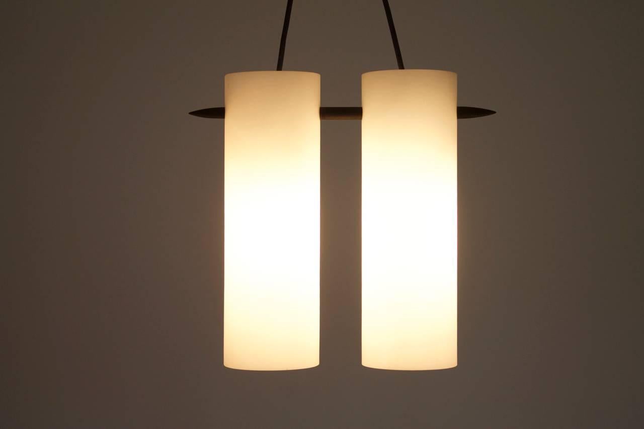 Opaline Glass Pendant Lamp by Uno & Östen Kristiansson for Luxus, Sweden, 1950s (Schwedisch)