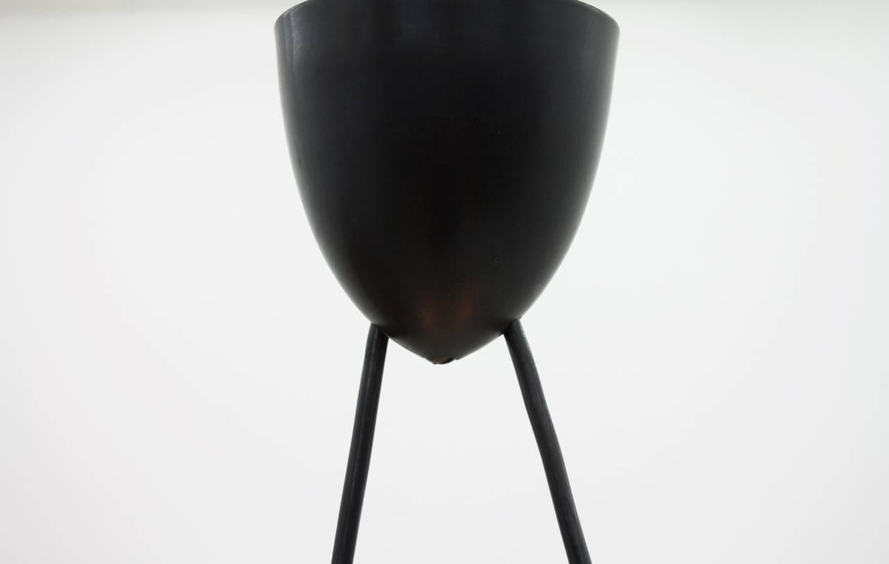 Metal Opaline Glass Pendant Lamp by Uno & Östen Kristiansson for Luxus, Sweden, 1950s