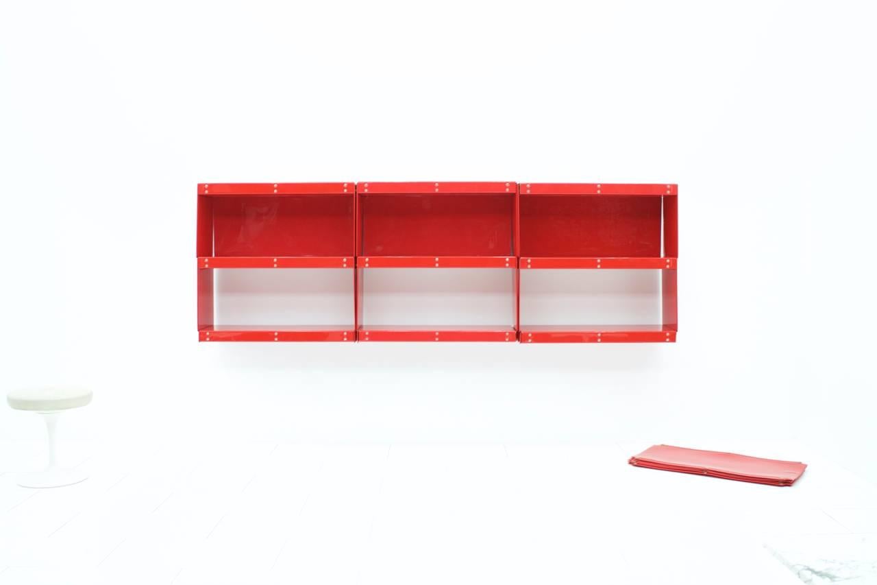 Rare Otto Zapf Red Plastic Shelf System, Germany, 1971, Indesign 2