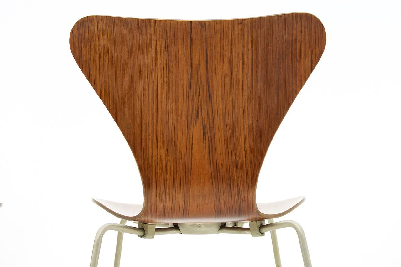 Pair of Arne Jacobsen Teak Side Chairs, 3107, Fritz Hansen, Denmark In Good Condition In Frankfurt / Dreieich, DE
