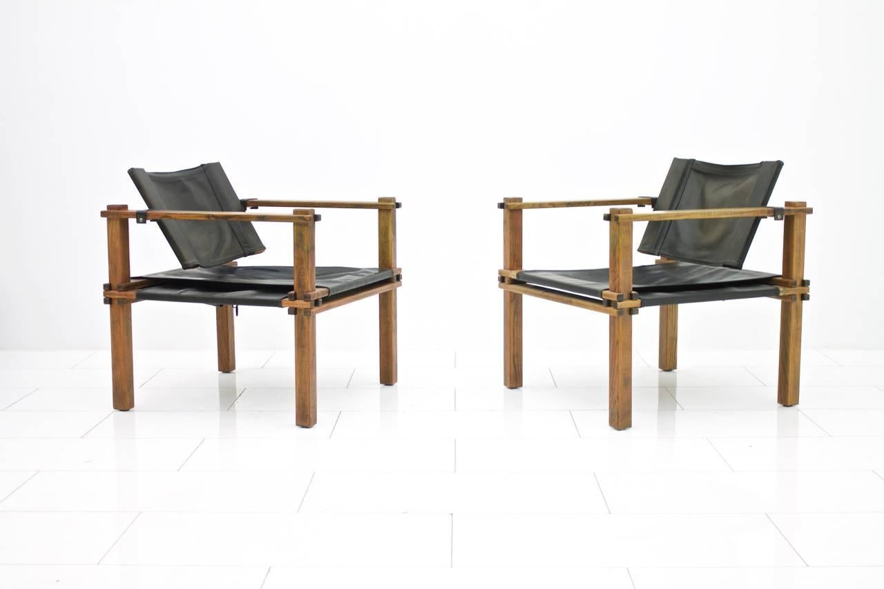 Pair of Safari Lounge Chairs by Gerd Lange, Germany 1960s 3