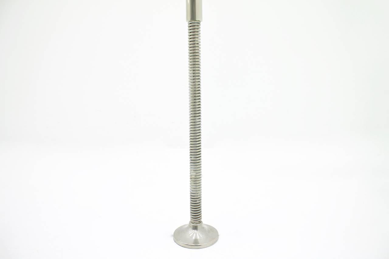 Metal Silver Ceiling to Floor Lamp with Adjustable Arc by Florian Schulz, 1970s For Sale