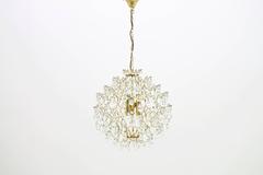 Swarovski Crystal Glass and Gold Chandelier, 1970s
