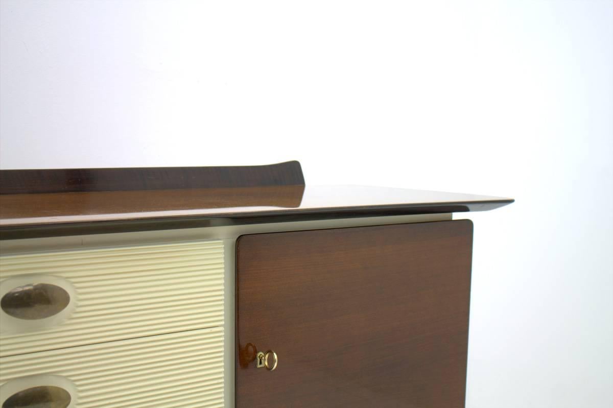 Mahogany and Brass Sideboard, Germany 1950s 1